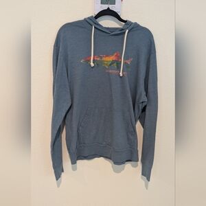 Blue 84 Heather Blue Hoodie with Colorful Logo Mississippi River